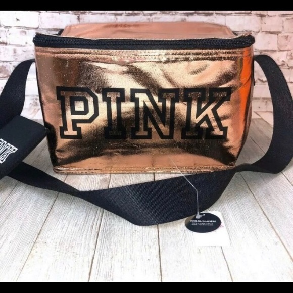 Pink Victoria Secret cooler lunch bad with koozie - Picture 3 of 5